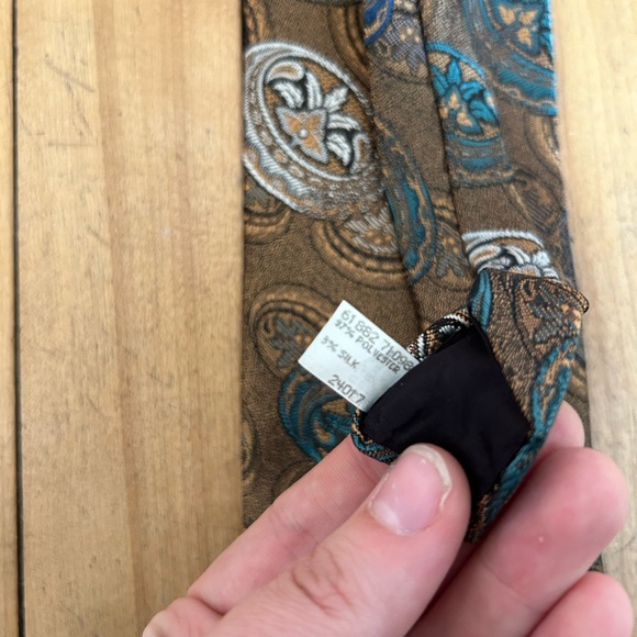 Oscar de la Renta VTG Men's Tie Multicolor Abstract Polyester/Silk Necktie - Picture 4 of 4